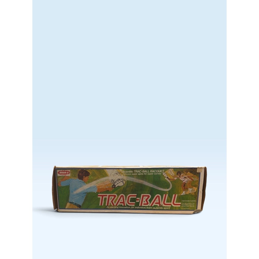 Vintage 1975 Wham-O Trac-Ball Game Complete in Original Box 2 Racquets 4 Balls